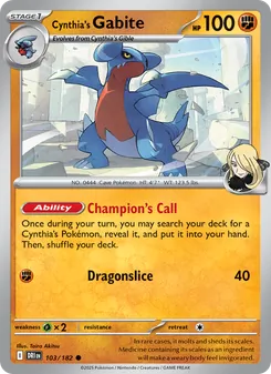 Cynthia's Gabite, Destined Rivals Nº 103 Normal