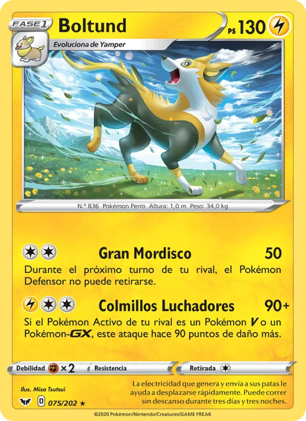Boltund, Espada y Escudo No. 75