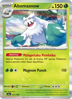Abomasnow, Harta Berkilau ex No. 011 Normal