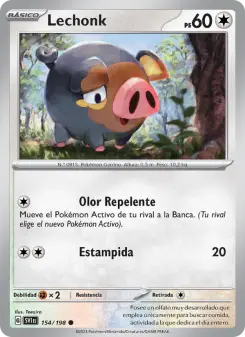 Lechonk, Escarlata y Púrpura No. 154 Normal