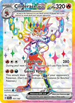Cinderace ex, Stellar Crown Nº 157 Holo