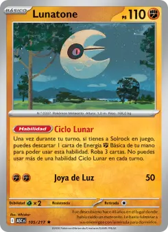 Lunatone, Héroes Ascendentes Nº 105 Holo