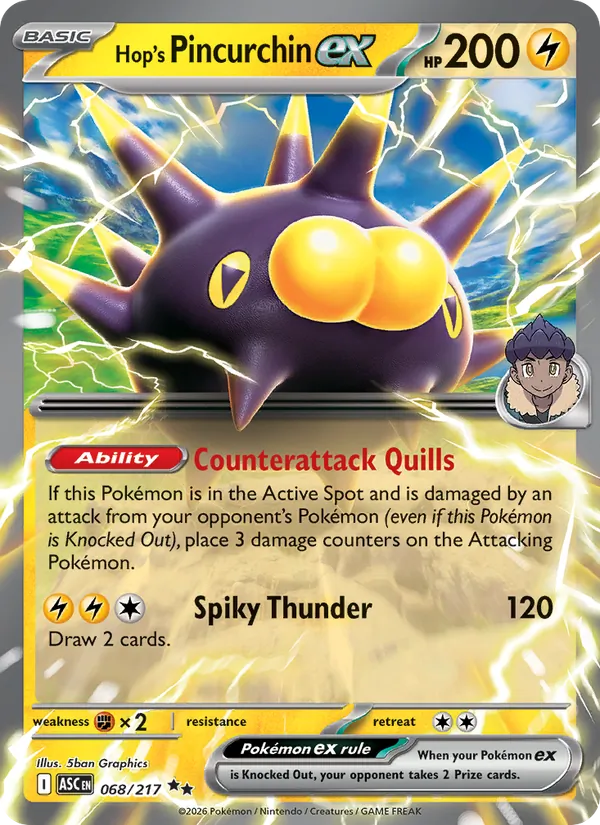 Hop's Pincurchin ex, Ascended Heroes No. 068