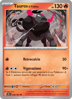 Tauros di Paldea, Scintille Folgoranti No. 018 Normal