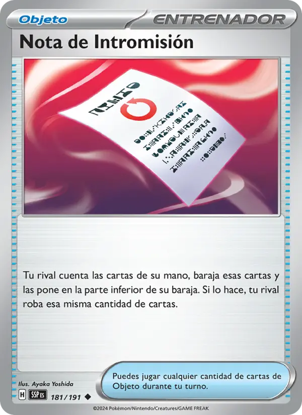 Nota de Intromisión, Chispas Fulgurantes Nº 181
