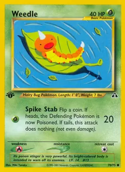 Weedle, Neo Discovery Nº 70 Normal