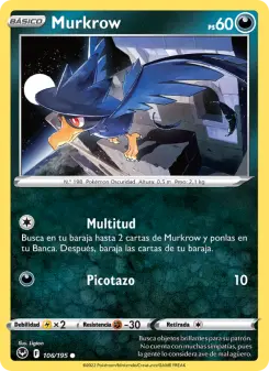Murkrow, Tempestad Plateada Nº 106 Normal
