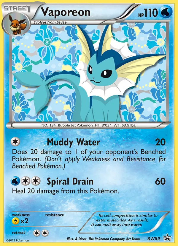 Vaporeon, BW Black Star Promos Nº BW89