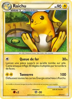 Raichu, HeartGold SoulSilver Nº 10 Reverse