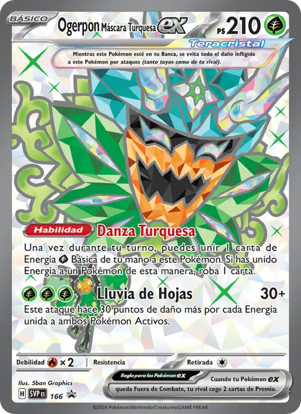Ogerpon Máscara Turquesa ex, SVP Black Star Promos Nº 166
