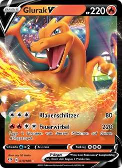Glurak V, Flammende Finsternis No. 19 Holo