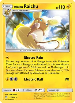 Alolan Raichu, Unified Minds No. 57 Normal