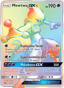 Mewtwo GX, Leggende Iridescenti Nº 76 Normal