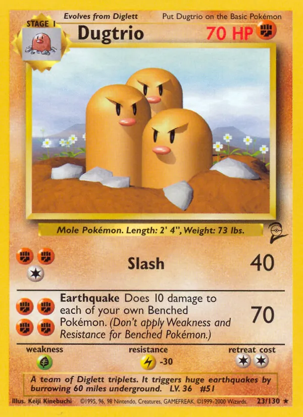 Dugtrio, Base Set 2 Nº 23