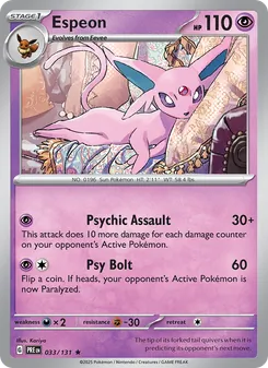Espeon, Prismatic Evolutions No. 033 Holo