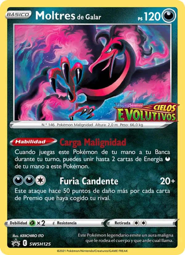 Moltres de Galar, Cartas de promoción ESES No. SWSH125