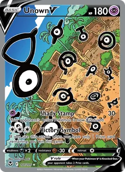 Unown V, Silver Tempest No. 177 Holo