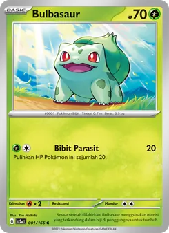 Bulbasaur, Kartu Pokémon 151 No. 001 Normal