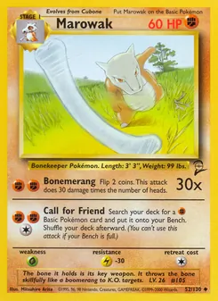Marowak, Base Set 2 Nº 52 Normal