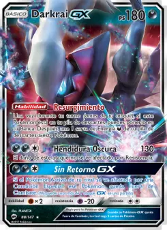 Darkrai GX, Sombras Ardientes Nº 88 Holo