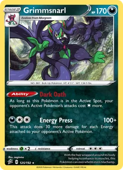 Grimmsnarl, Rebel Clash No. 125 Holo