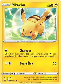 Pikachu, Épée et Bouclier No. 65 Normal