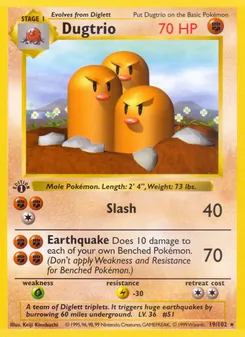 Dugtrio, Base Set No. 19 Normal