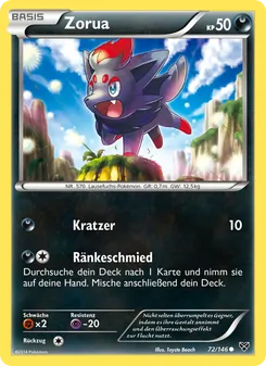Zorua, XY Nº 72 Normal