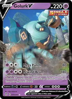 Golurk V, Evolving Skies No. 70 Holo