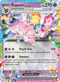 Espeon ex, Prismatic Evolutions No. 034 Holo