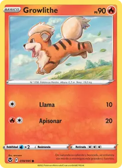 Growlithe, Tempestad Plateada No. 019 Normal