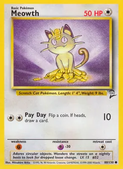 Meowth, Base Set 2 No. 80 Normal