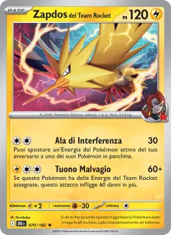 Zapdos del Team Rocket, Rivali Predestinati Nº 070 Holo