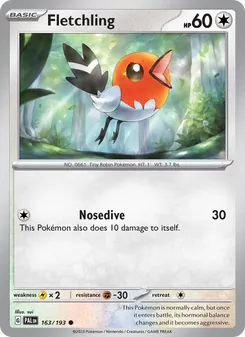 Fletchling, Paldea Evolved No. 163 Normal