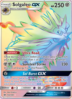 Solgaleo GX, Sun & Moon No. 155 Normal