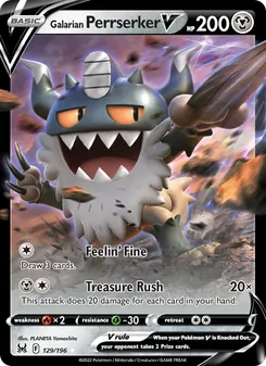 Galarian Perrserker V, Lost Origin No. 129 Holo