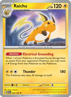 Raichu, 151 No. 026 Holo