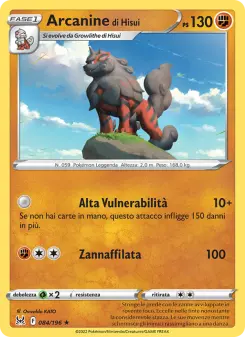 Arcanine di Hisui, Origine Perduta No. 084 Reverse