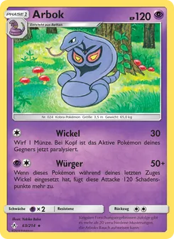 Arbok, Kräfte im Einklang No. 63 Normal