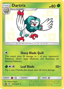 Dartrix, Hidden Fates Shiny Vault No. SV3