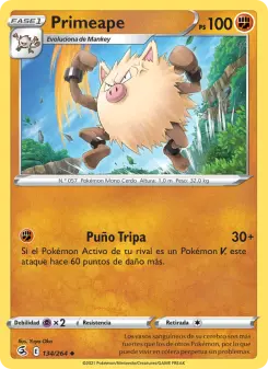 Primeape, Golpe Fusión No. 134 Normal