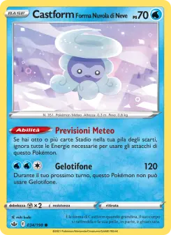 Castform Forma Nuvola di Neve, Regno Glaciale No. 34 Normal
