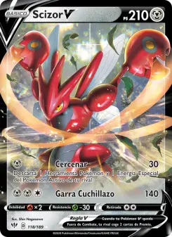 Scizor V, Oscuridad Incandescente No. 118 Holo