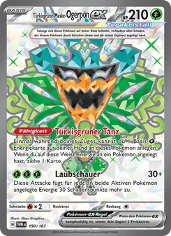 Türkisgrüne-Maske-Ogerpon-ex, Maskerade im Zwielicht No. 190 Holo