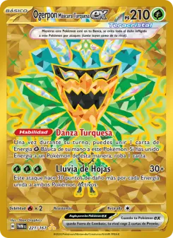 Ogerpon Máscara Turquesa ex, Mascarada Crepuscular No. 221 Holo