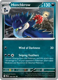 Honchkrow, Phantasmal Flames Nº 058 Normal