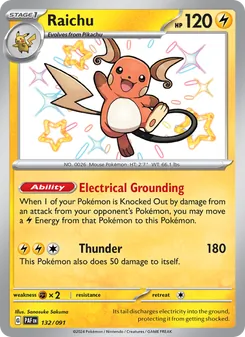 Raichu, Paldean Fates No. 132 Holo