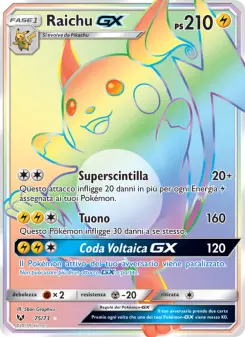 Raichu GX, Leggende Iridescenti No. 75 Normal