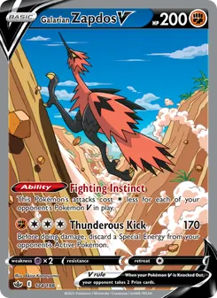 Galarian Zapdos V, Chilling Reign Nº 174 Holo