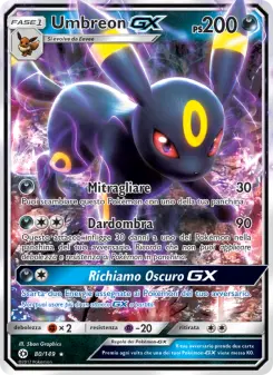 Umbreon GX, Sole e Luna Nº 80 Normal
